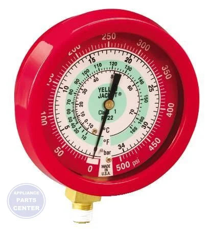 [Brand] Liquid Filled High Side Gauge 49511 - Main view showing 3-1/2" dial for HVAC systems