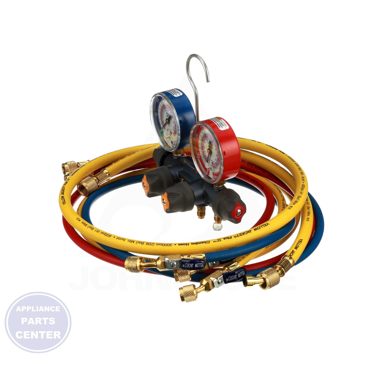 Titan 4-Valve Manifold Set 49975 - Detailed view of non-flutter gauges