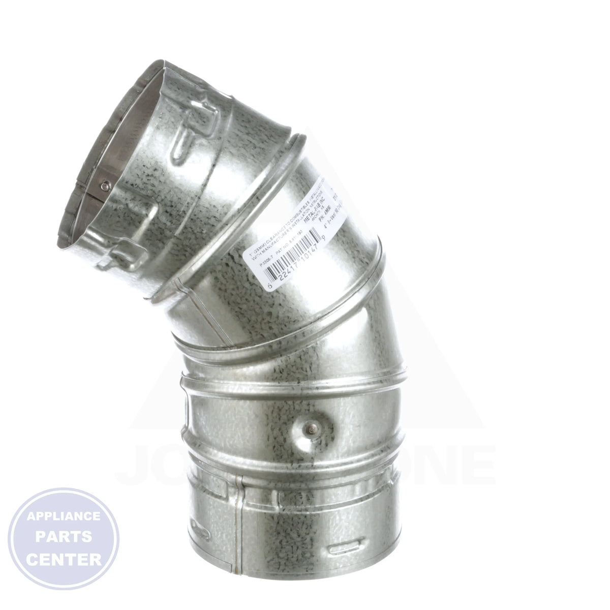 4" B-Vent 90 Elbow 4M90 - Side view with 9-inch length and 4-inch diameter