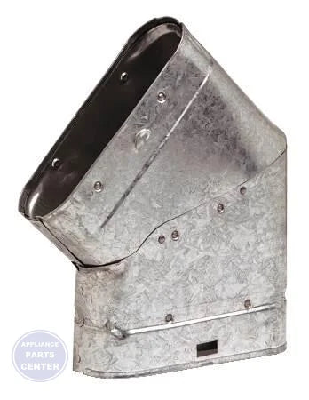 B-Vent 4" Oval Flat 45 Elbow 4MO45F - Main view showing galvanized casing for L89-827