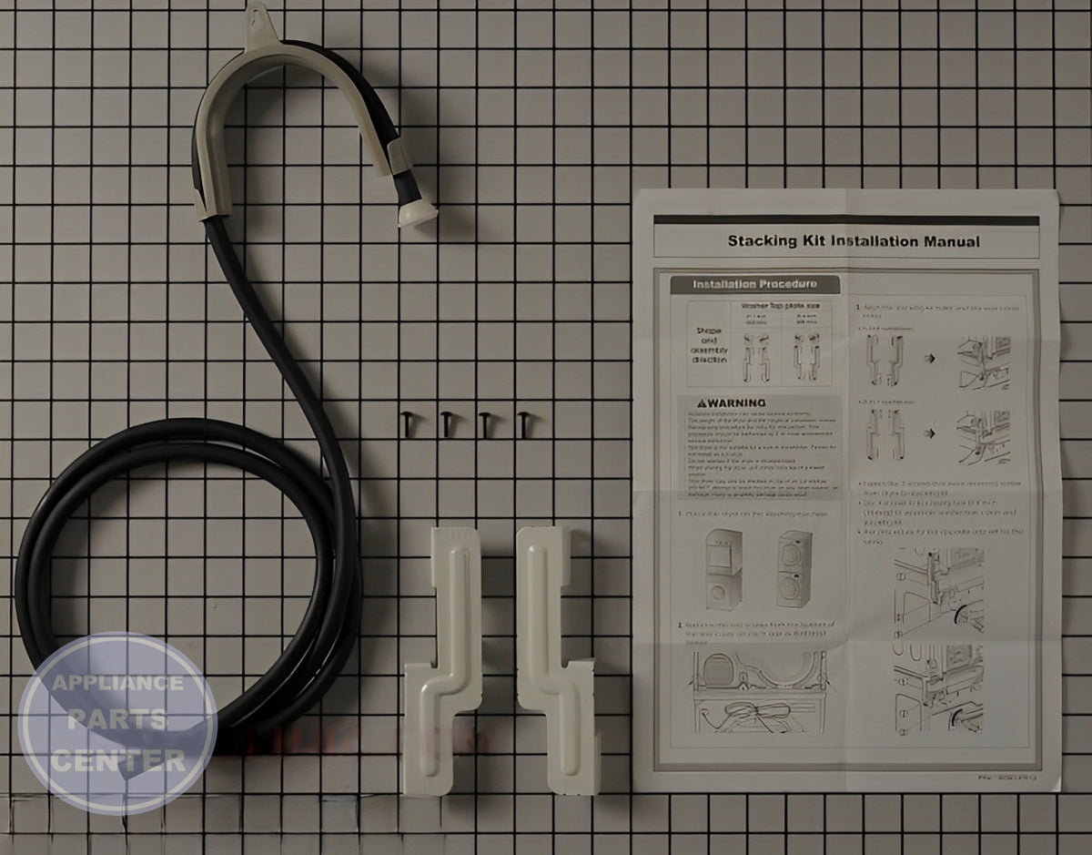 LG DRYER 24 INCH STACKING KIT - Detailed view of sturdy bracket & flange design
