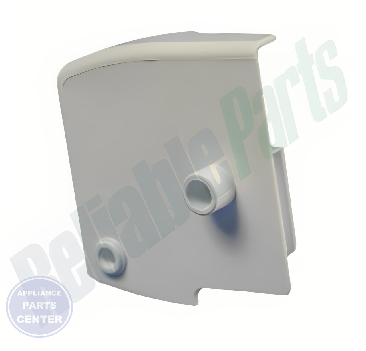 LG Refrigerator Left Hand White Tilt Basket Endcap 5004JA2017B - Main view showing tilt basket support for specific models