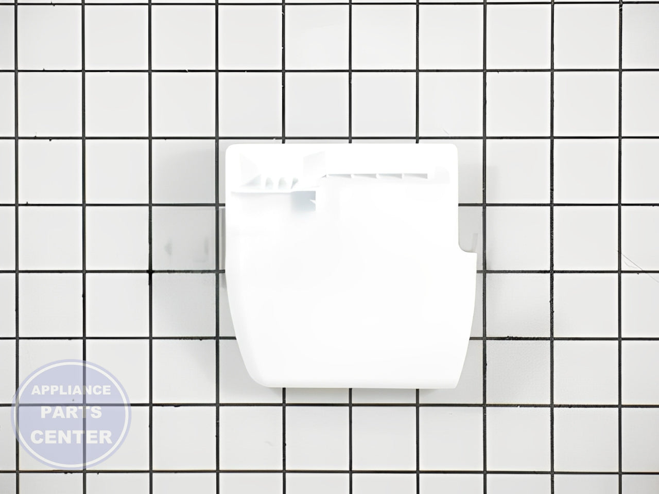 LG Refrigerator Left Hand White Tilt Basket Endcap 5004JA2017B - Side view with precise measurements