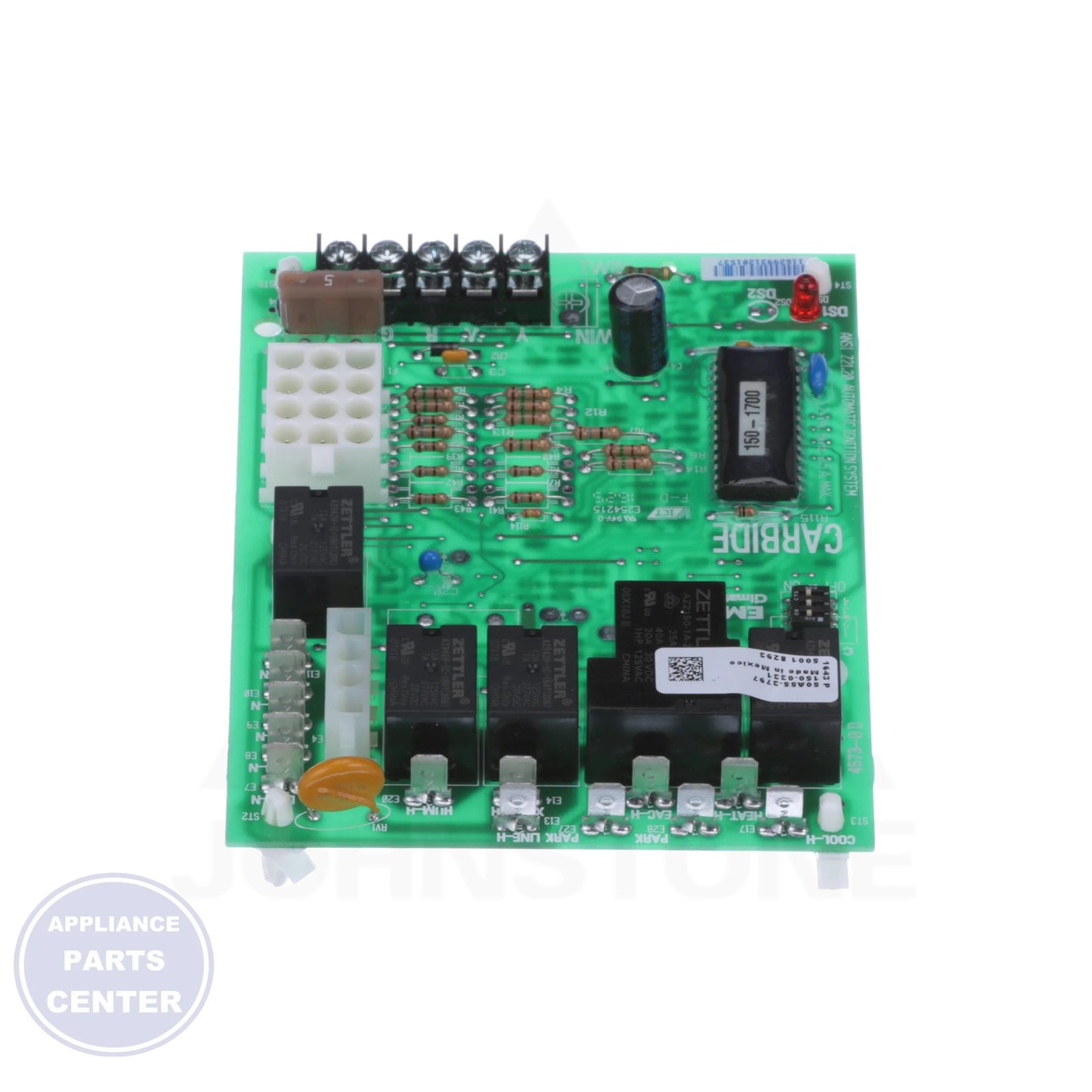 Trane Single Stage 120V Ignitor HSI Integrated Furnace Control Kit 50A55-3797 - Side view with 120V output specifications