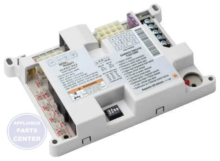Universal Nitride Ignition Integrated Furnace Control 50A65-843 - Main view showing diagnostic indicator flash codes for Trane, York, ICP, and Amana models