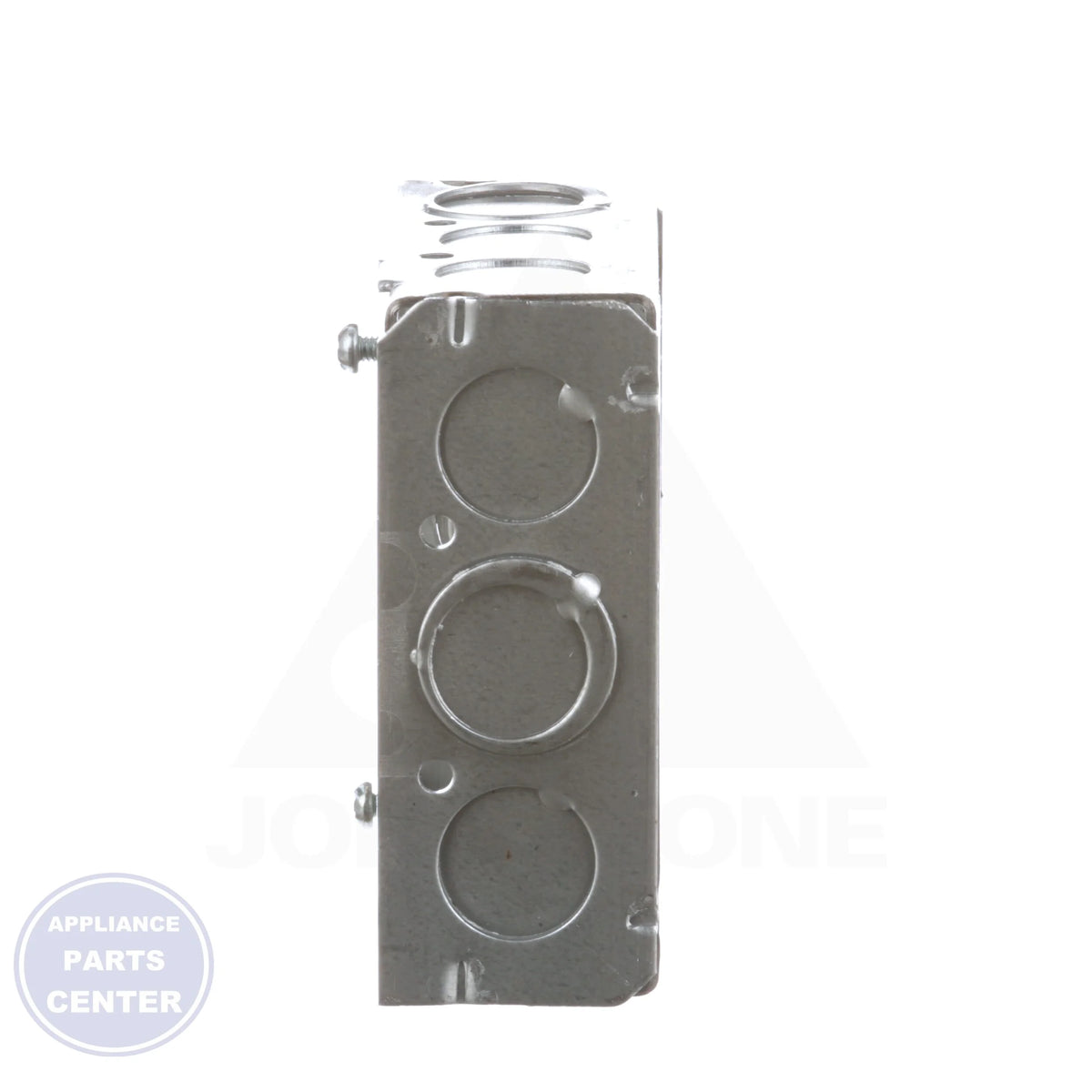 Electrical Outlet Box 52151-S - Detailed view of 1/2" & 3/4" KO's with Grounding Bump