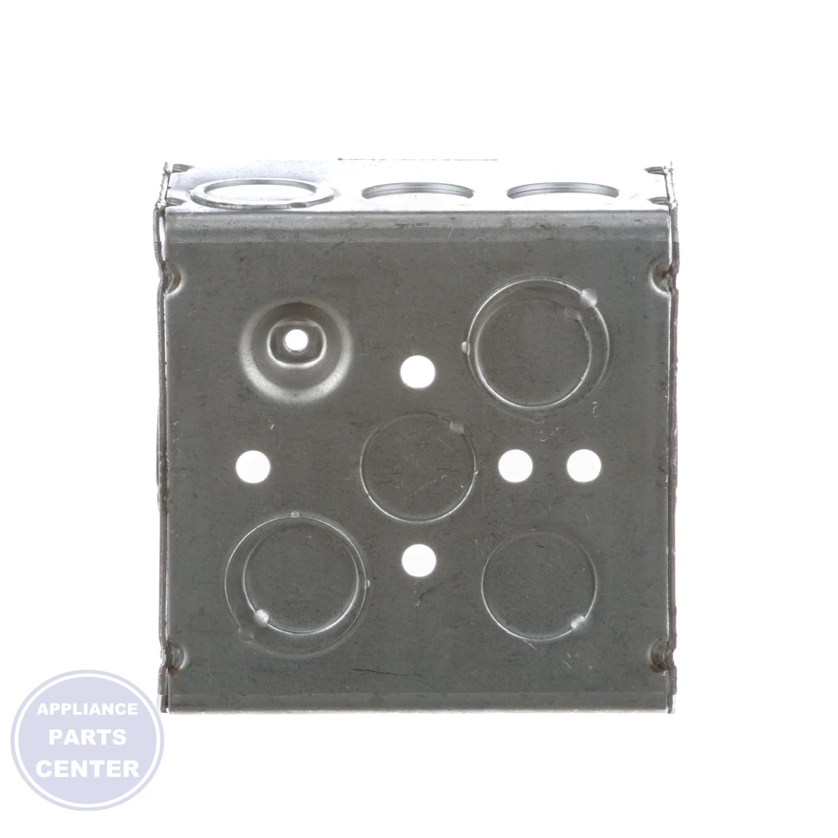 Electrical Outlet Box 52171-S - Side view with 4" Square & 2-1/8" Depth specs
