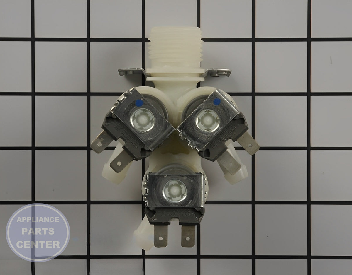 LG WASHER COLD WATER INLET VALVE ASSEMBLY 5220FR2075L - Side view with precise measurements