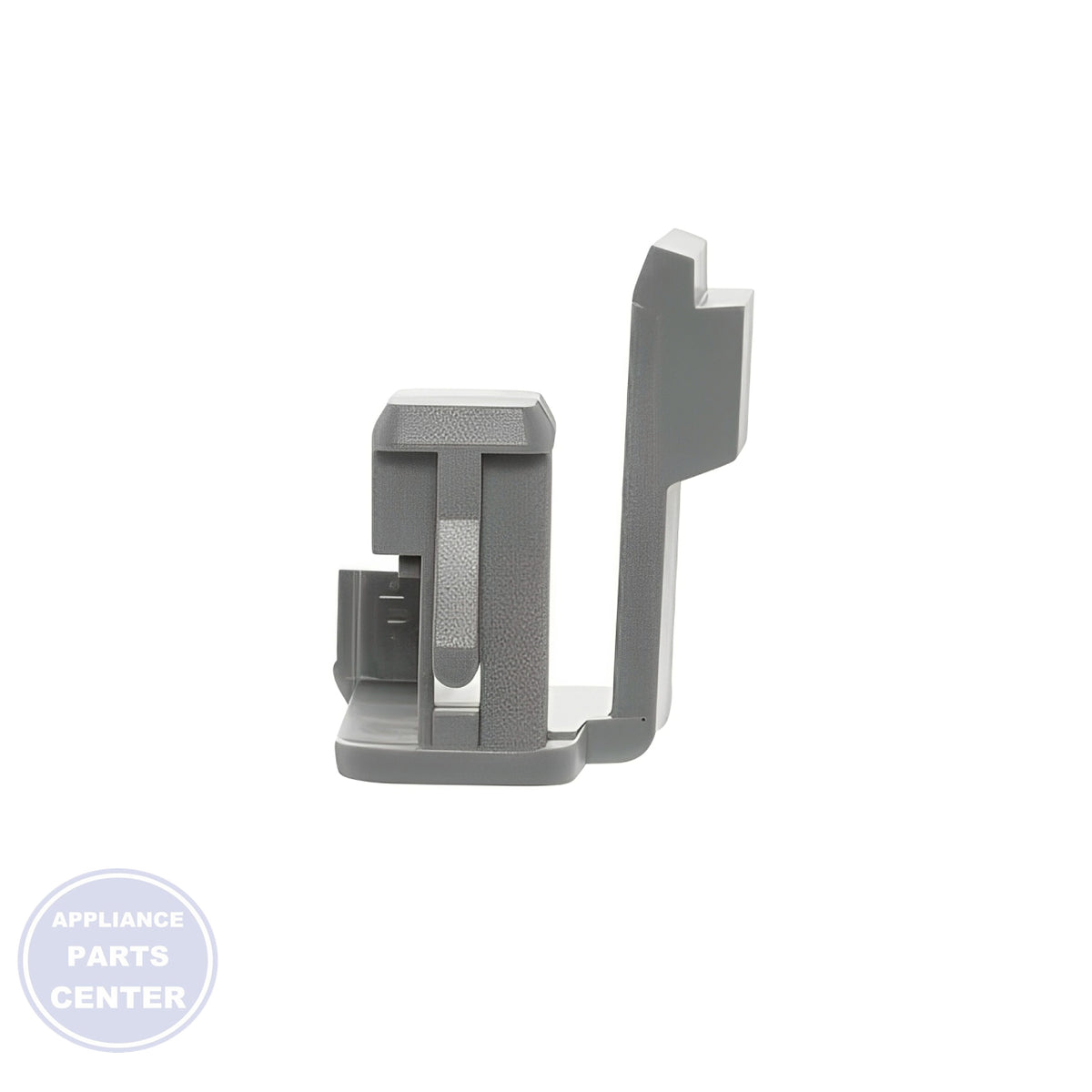 DISHWASHER CLIP TUB RELEASE RIGHT MID GREY 524783 - Side view with precise measurements