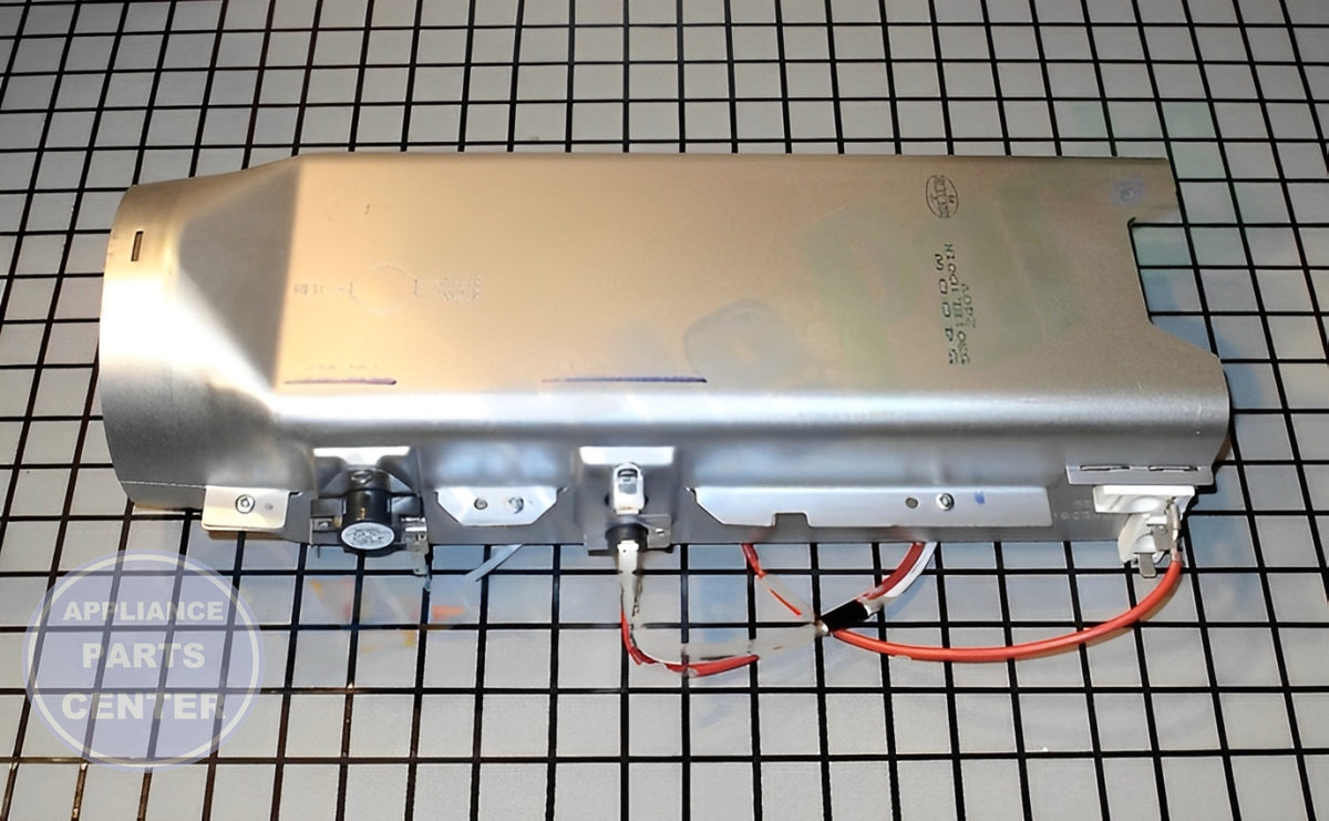 LG DRYER HEATER ELEMENT ASSEMBLY 5301EL1001H - Side view with precise measurements and specs