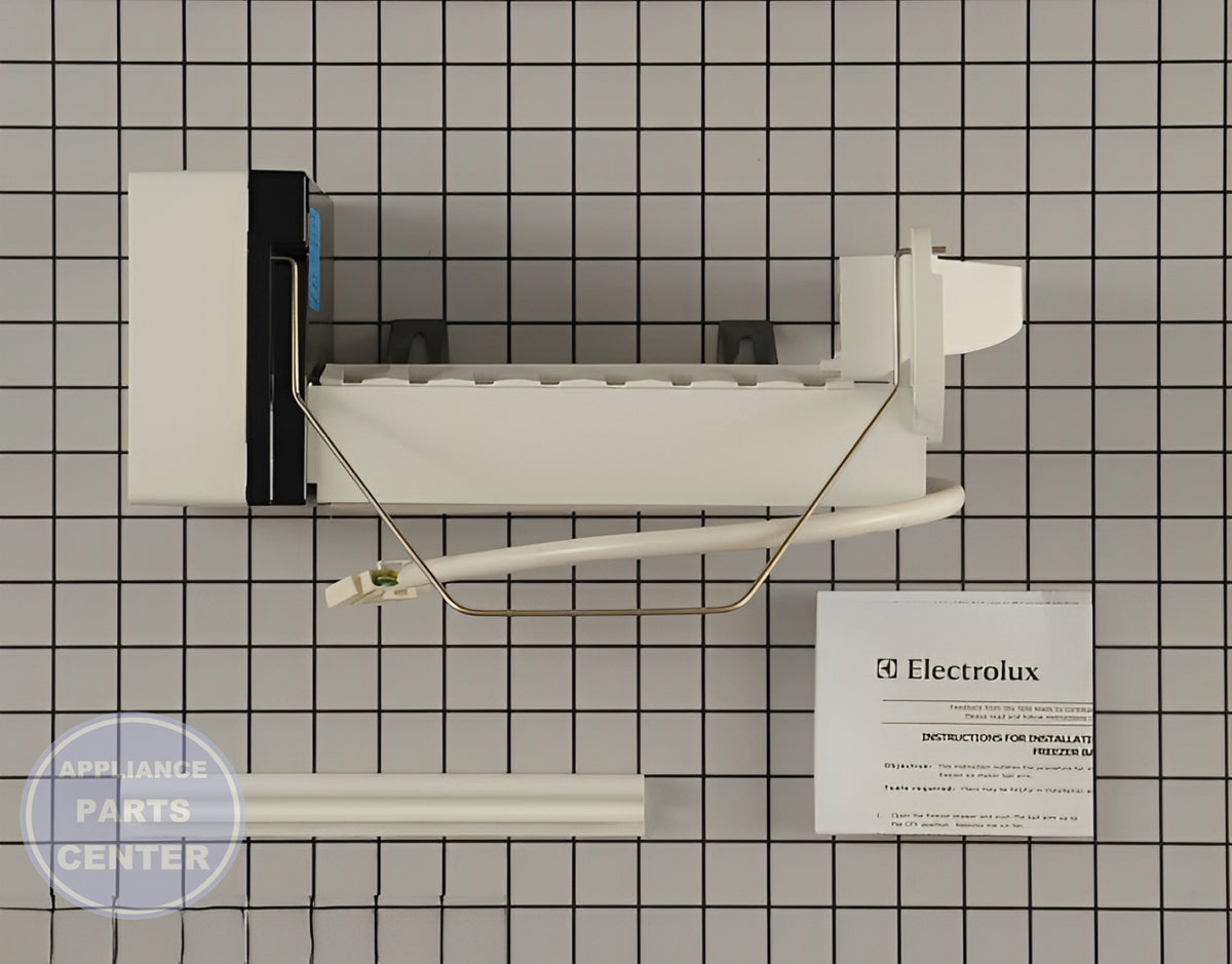 FRIGIDAIRE REFRIGERATOR ICE MAKER ASSEMBLY 5303918493 - Detailed view of ice maker technical details