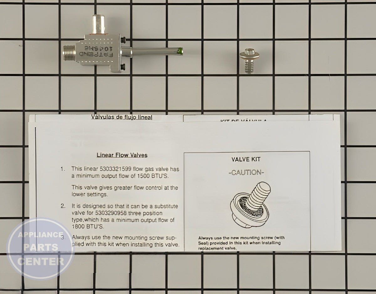 Frigidaire Surface Burner Valve 5303935305 - Main view showing gas flow control for various models