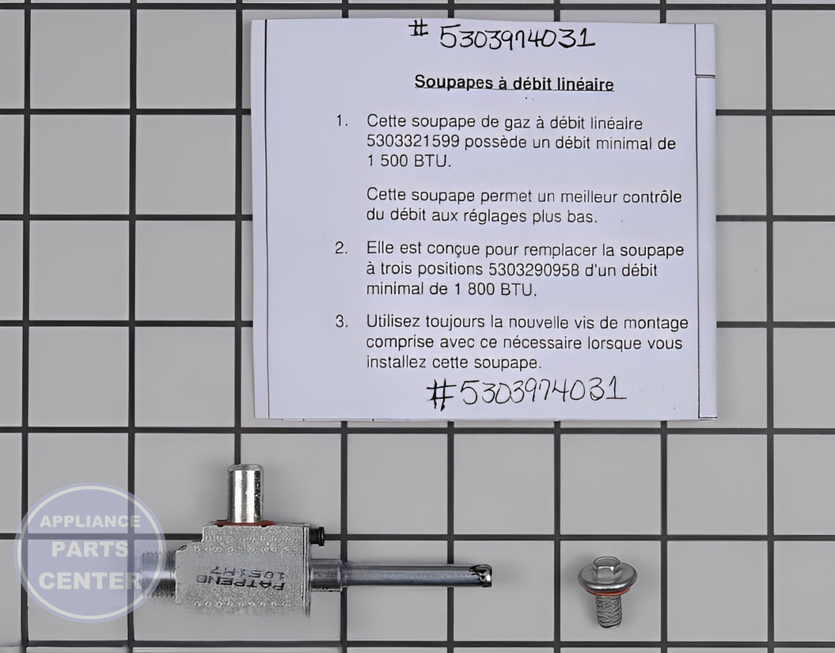WCI VALVE 5303935308 - Main view showing precise control for WCI Range/Stove/Oven