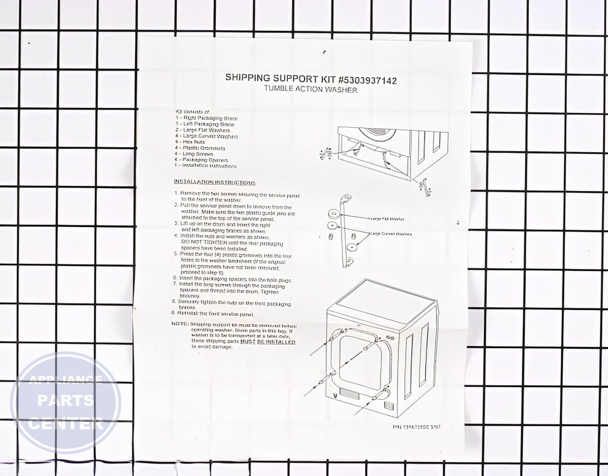 Shipping Bolt Kit 5303937142 - Detailed view of sturdy fastener design for lasting durability