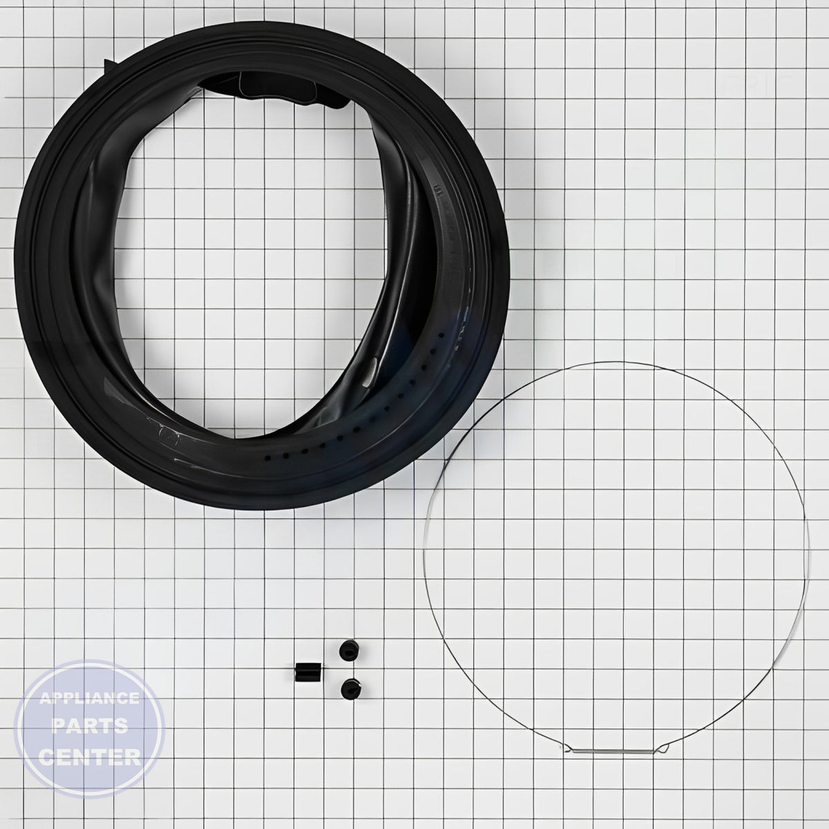 Washer Door Gasket Seal Bellows Kit 5303937187 - Side view with precise measurements
