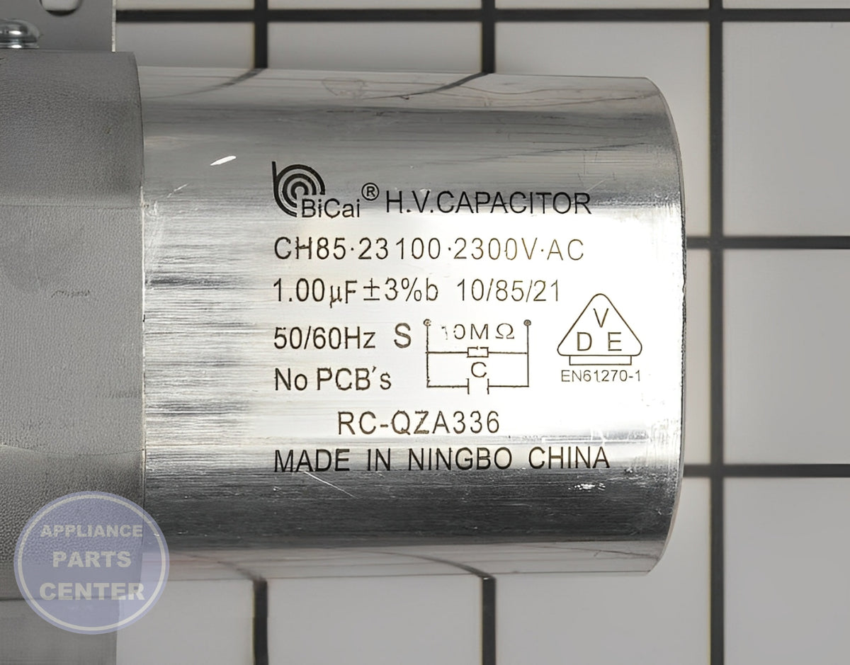 CAPACITOR/RECTIFIER 5304478954 - Side view with precise voltage and capacitance specs