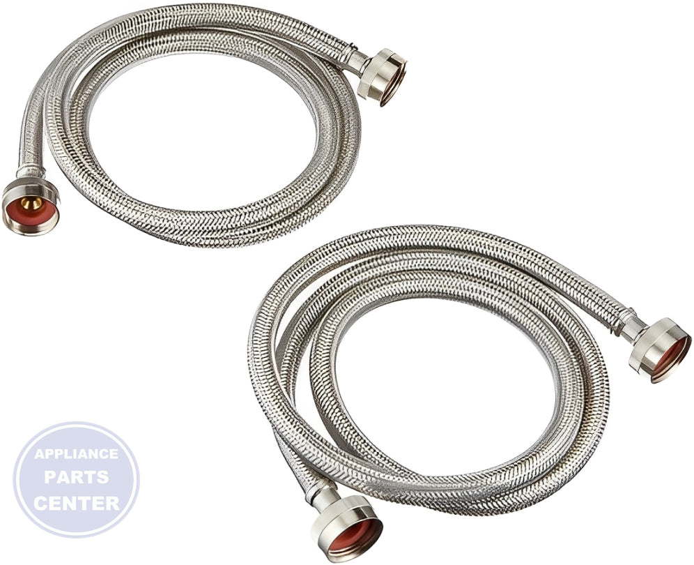 FRIGIDAIRE 2 PACK 6' STAINLESS STEEL WASHER FILL HOSE KIT - Installation in WCI models showing secure mounting points