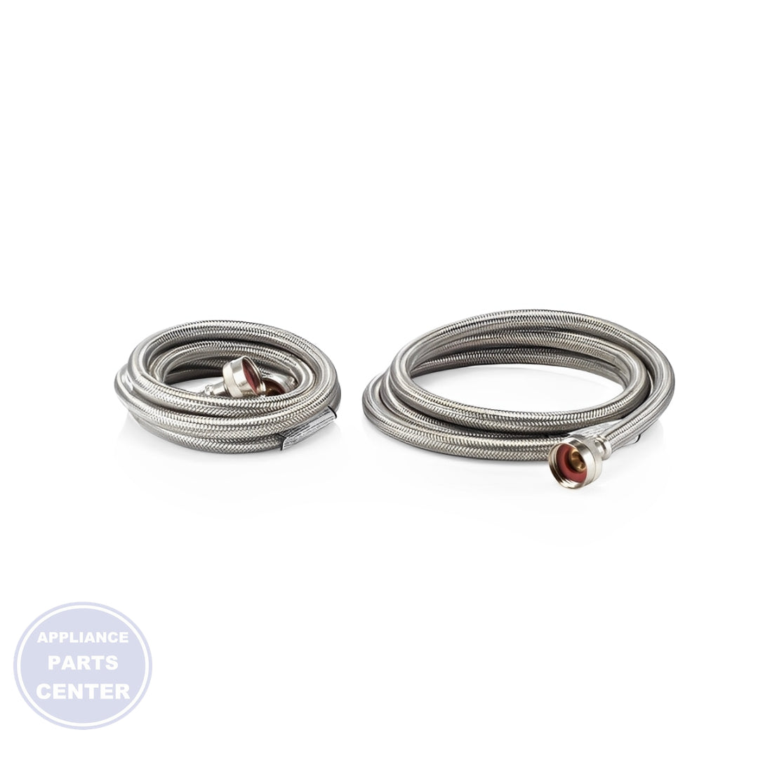 FRIGIDAIRE 2 PACK 6' STAINLESS STEEL WASHER FILL HOSE KIT - Installation in WCI models showing secure mounting points