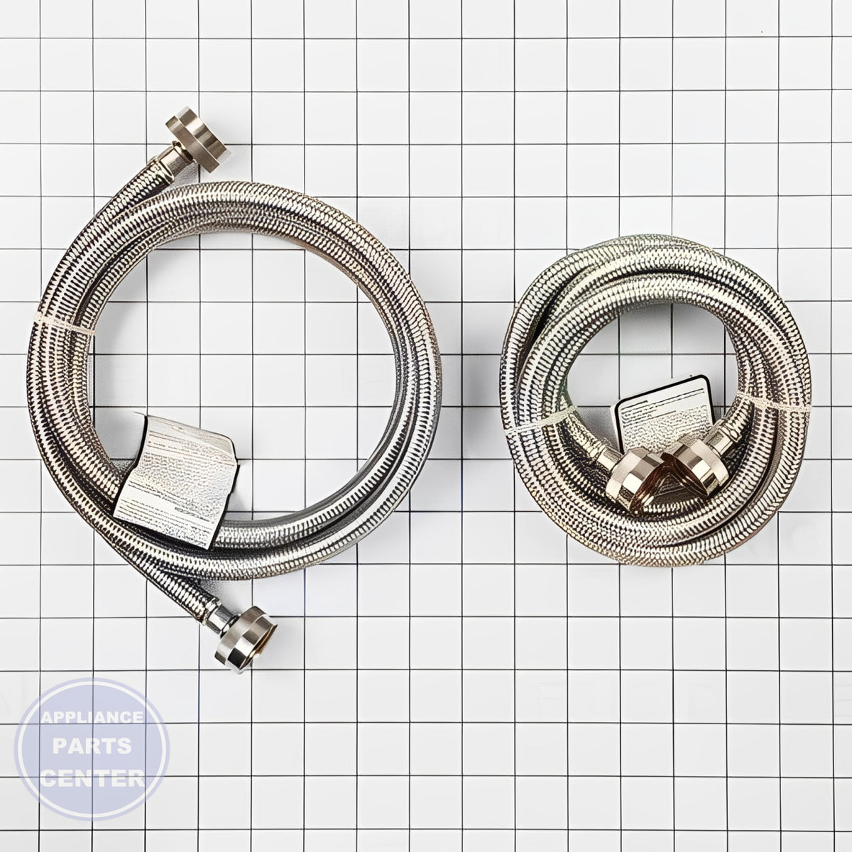 FRIGIDAIRE 2 PACK 6' STAINLESS STEEL WASHER FILL HOSE KIT - Installation in WCI models showing secure mounting points