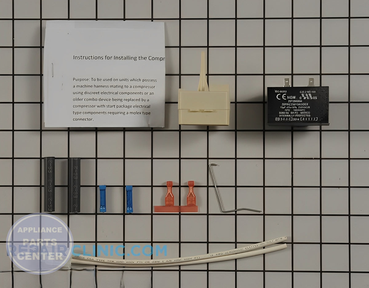 FRIGIDAIRE REFRIGERATOR STARTER RELAY AND PLUG KIT 5304491941 - Installation in WCI model showing plug mounting points
