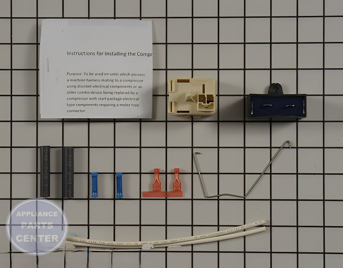 FRIGIDAIRE REFRIGERATOR STARTER RELAY AND PLUG KIT 5304491941 - Installation in WCI model showing plug mounting points
