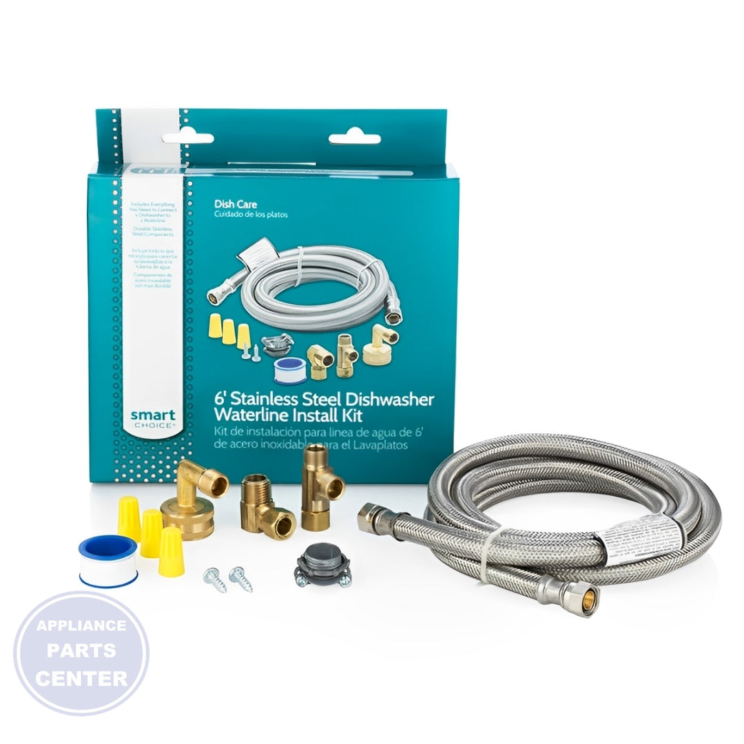 FRIGIDAIRE DISHWASHER STAINLESS STEEL BRAIDED WATERLINE INSTALLATION KIT 5304493868 - Detailed view of heavy-duty components