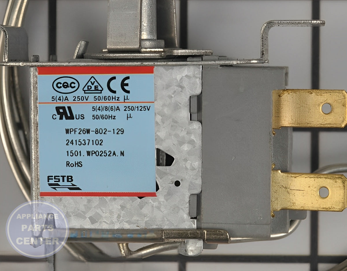 FRIGIDAIRE REFRIGERATOR COLD TEMPERATURE CONTROL THERMOSTAT 5304496561 - Side view with accurate temperature specs