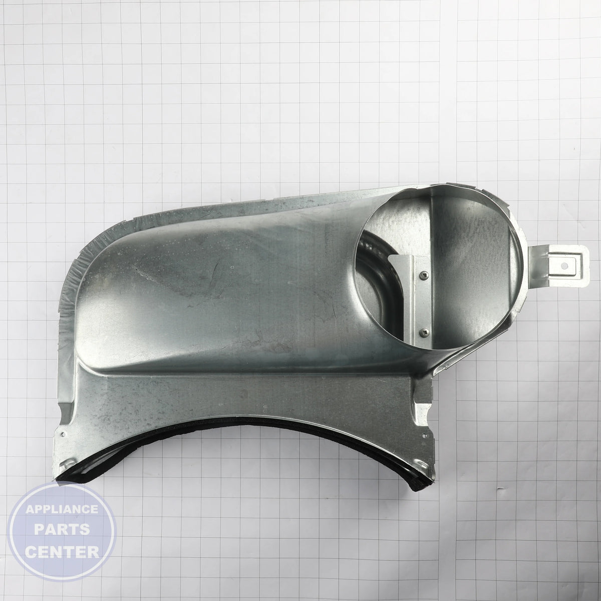 DUCT ASSEMBLY 5304505353 - Side view with precise measurements for ideal fit