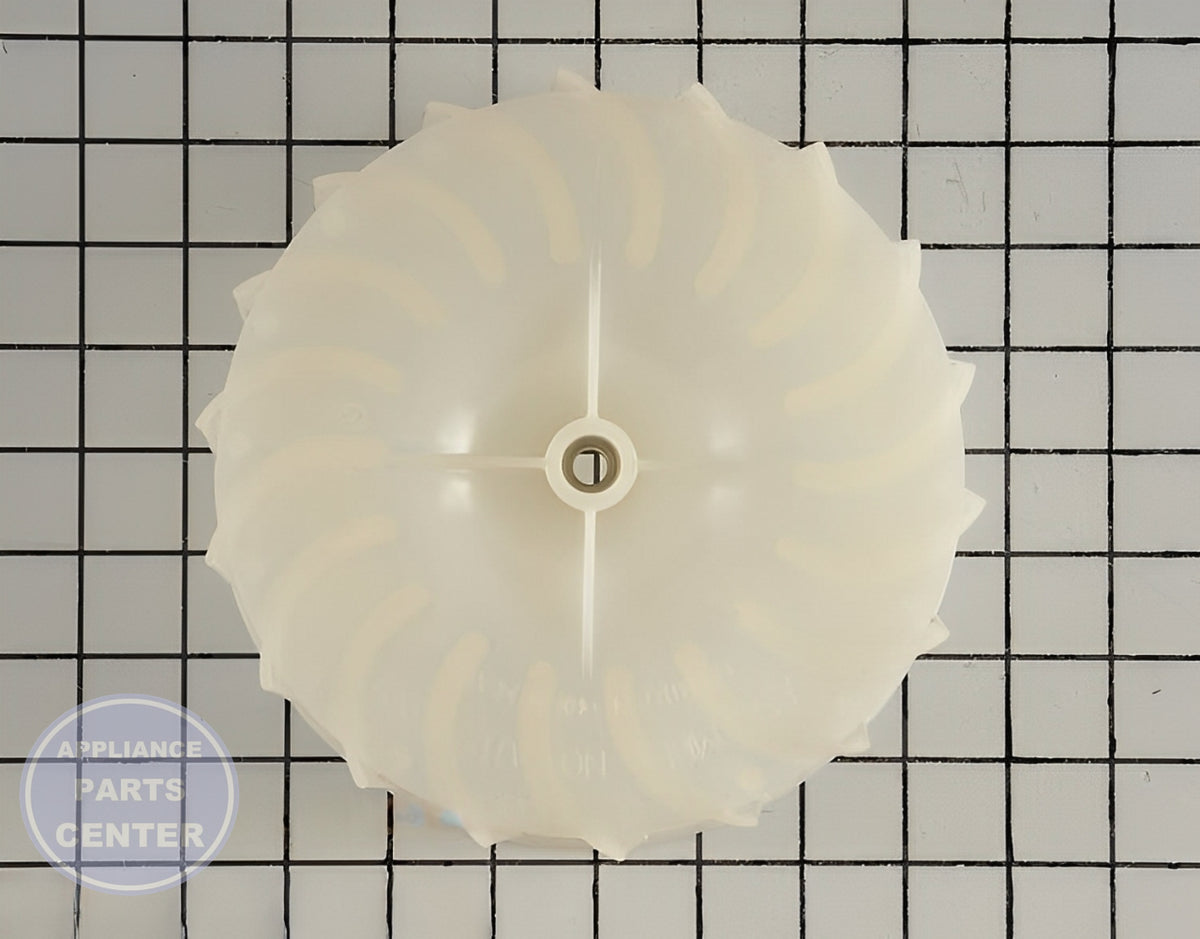 FRIGIDAIRE WASHER BLOWER WHEEL 5304513609 - Side view with precise measurements