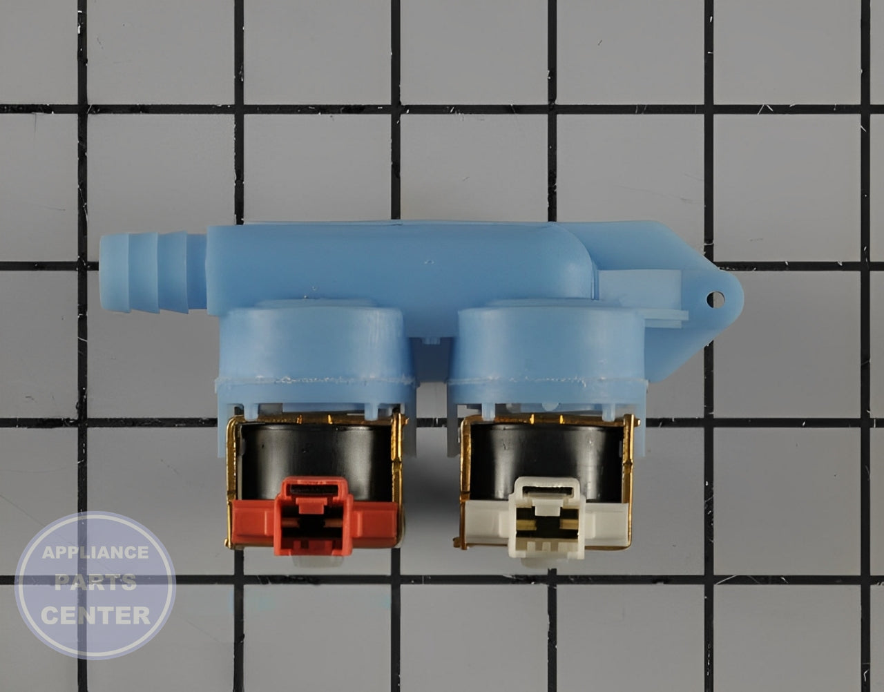 FRIGIDAIRE WASHER WATER VALVE 5304515818 - Side view with precise measurements and specs