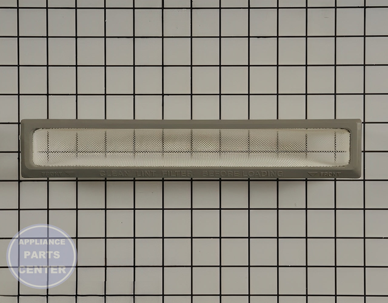 FRIGIDAIRE REPLACEMENT LINT FILTER 5304516871 - Side view with effective filtration specs