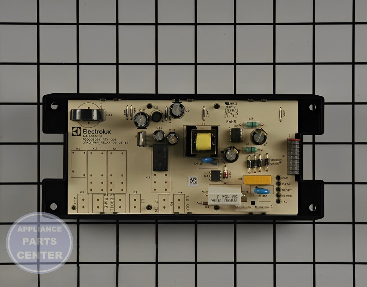 FRIGIDAIRE OVEN RANGE CONTROL BOARD 5304518661 - Side view with precise specifications