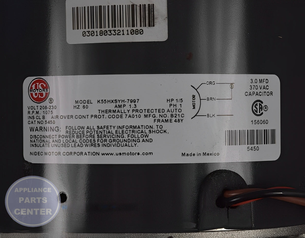 FRIGIDAIRE EVAPORATOR FAN MOTOR ASSEMBLY 5304523741 - Installation in specific model showing key mounting points