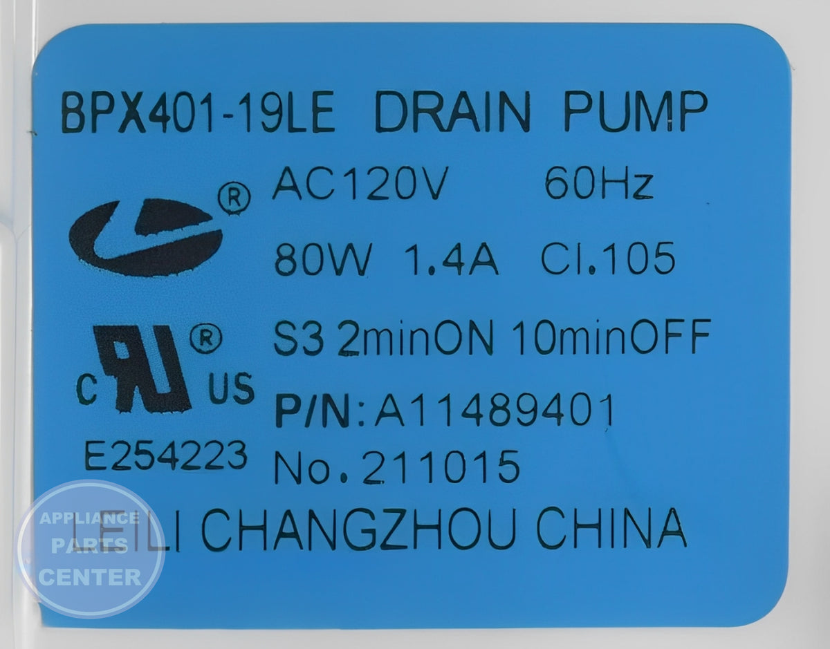 FRIGIDAIRE PUMP ASSEMBLY 5304524452 - Installation in WCI Washer/Dryer Combo showing key mounting points