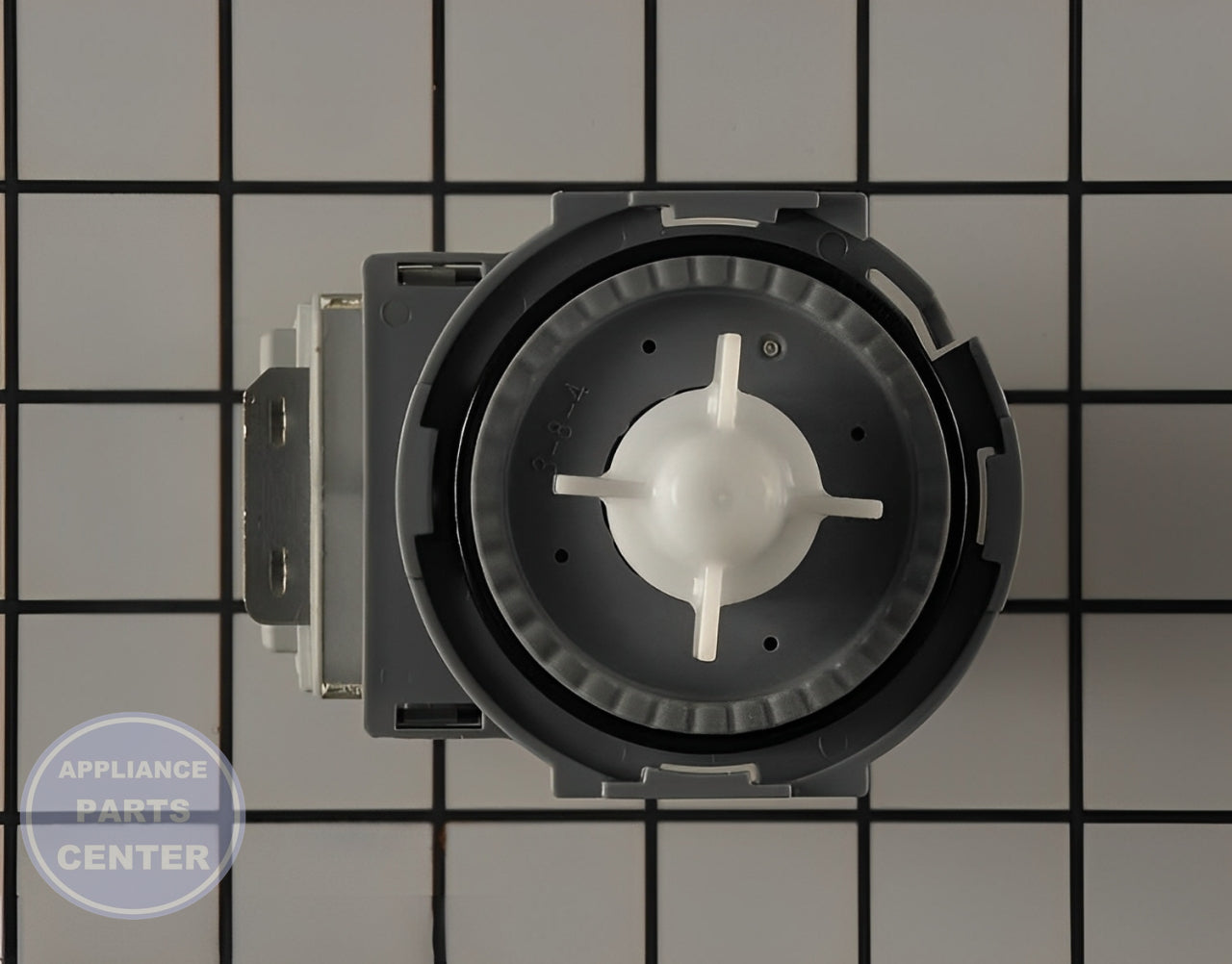 FRIGIDAIRE DISHWASHER WATER PUMP 5304524920 - Side view with efficiency specs