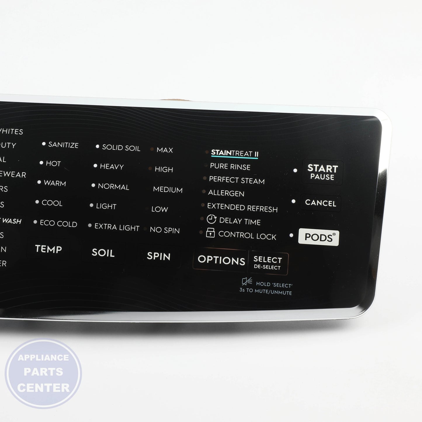 WCI CONSOLE ASSEMBLY 5304529896 - Installation in WCI Washing Machine showing key mounting points
