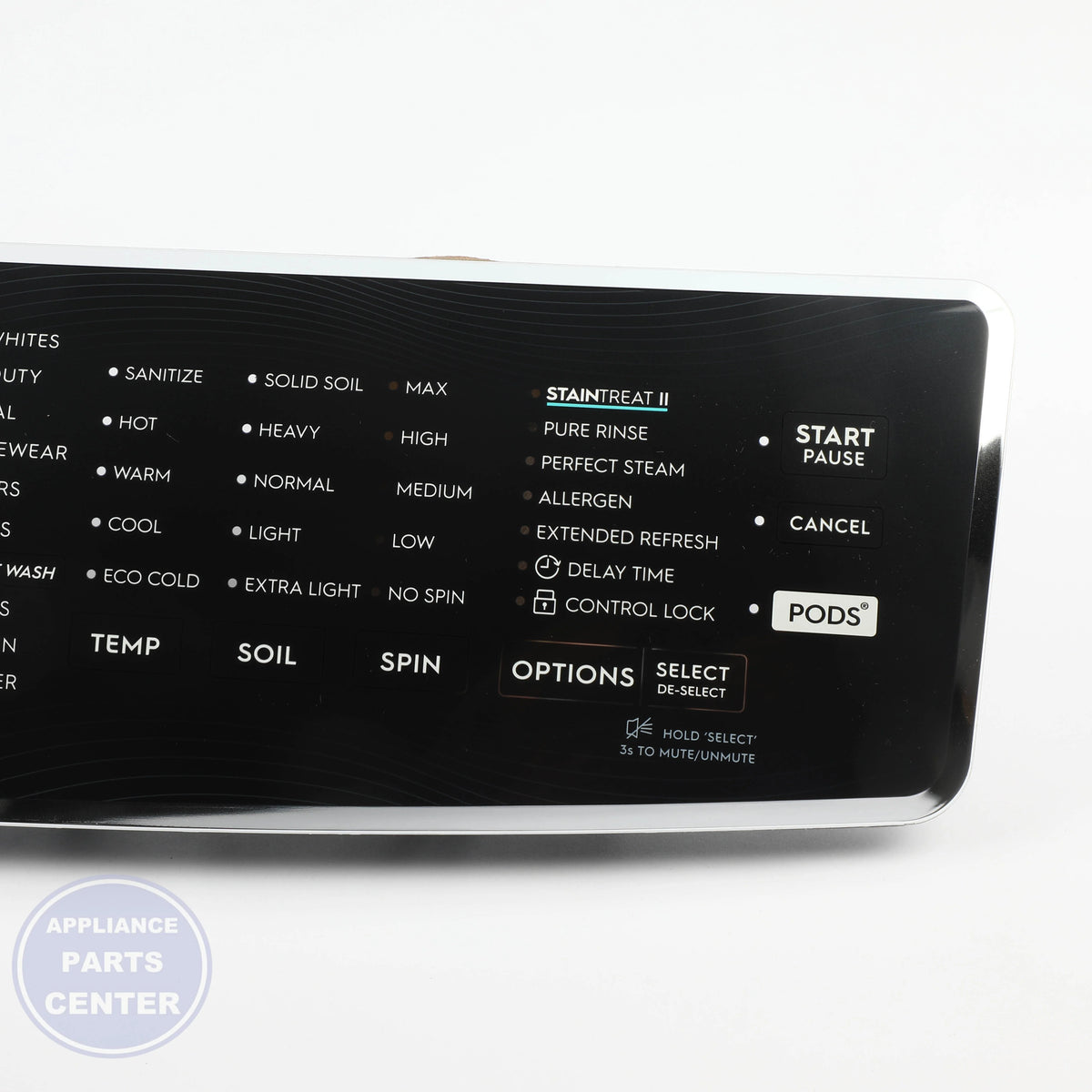 WCI CONSOLE ASSEMBLY 5304529896 - Installation in WCI Washing Machine showing key mounting points
