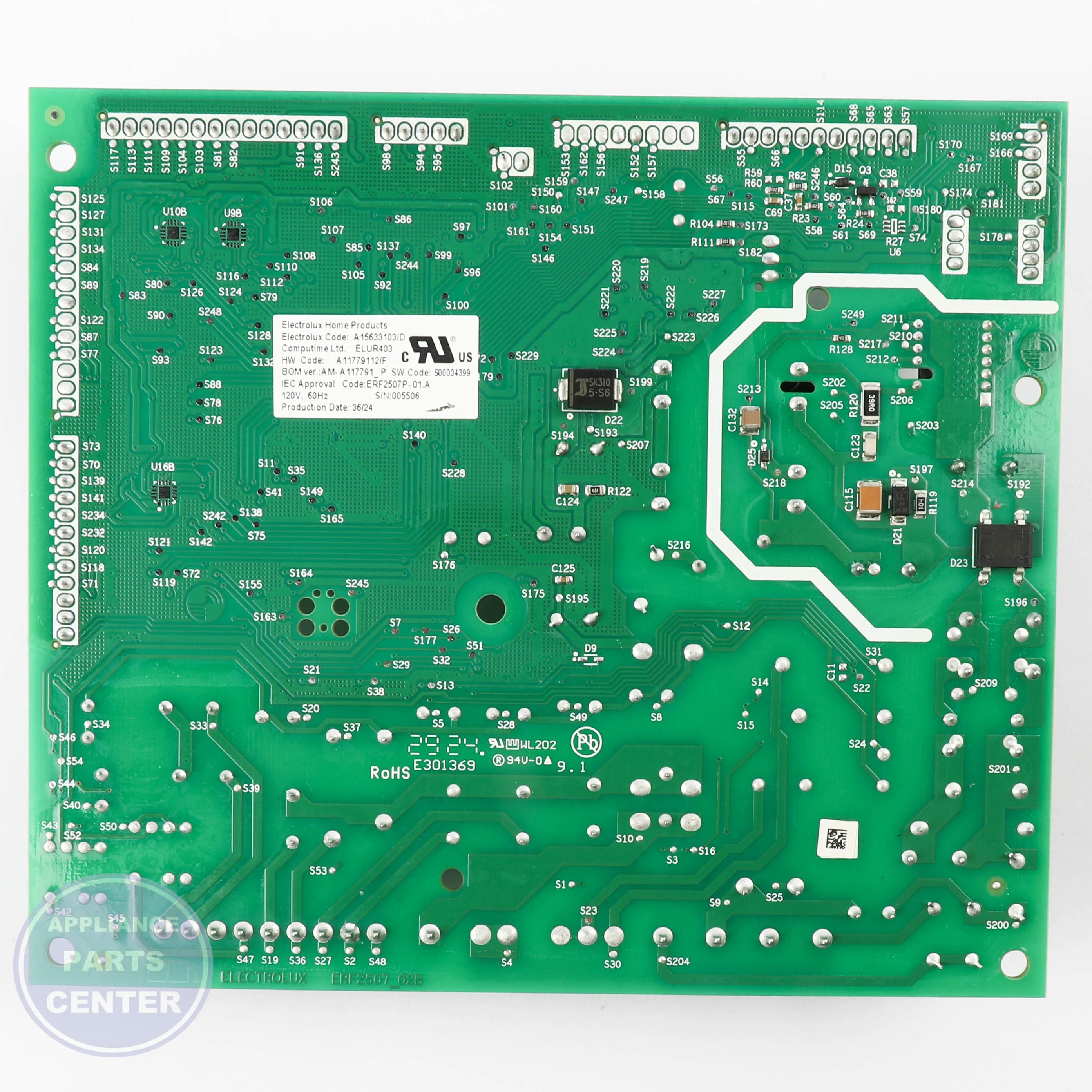WCI BOARD-MAIN 2507 - Main view showing circuit components for WCI Refrigerators