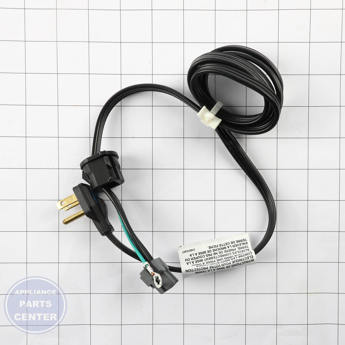 CORD 5304534691 - Side view with 15-amp capacity specs