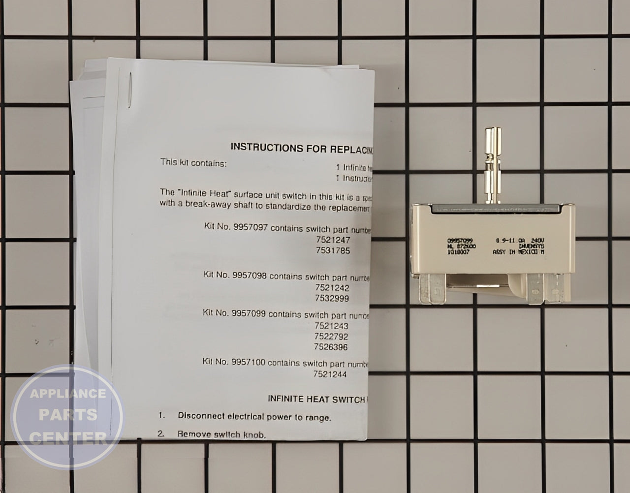 FRIGIDAIRE REVERSE ROTATION BURNER SWITCH 5309957099 - Detailed view of durable technical specifications