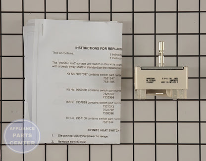 FRIGIDAIRE REVERSE ROTATION BURNER SWITCH 5309957099 - Detailed view of durable technical specifications