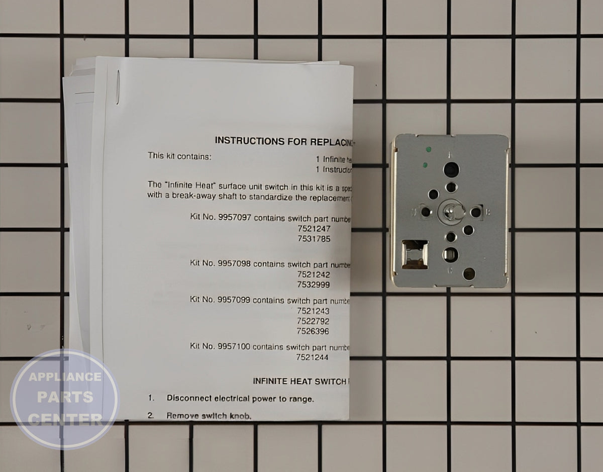 FRIGIDAIRE REVERSE ROTATION BURNER SWITCH 5309957099 - Main view showing smooth operation for various models