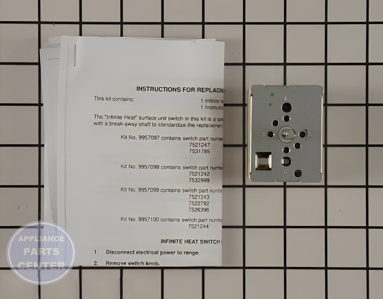 FRIGIDAIRE REVERSE ROTATION BURNER SWITCH 5309957099 - Main view showing smooth operation for various models