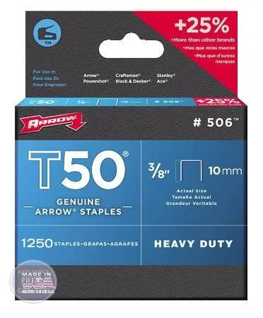 Arrow Heavy-Duty Staples 540-506 - Main view showing durable steel build for secure fastening across various projects