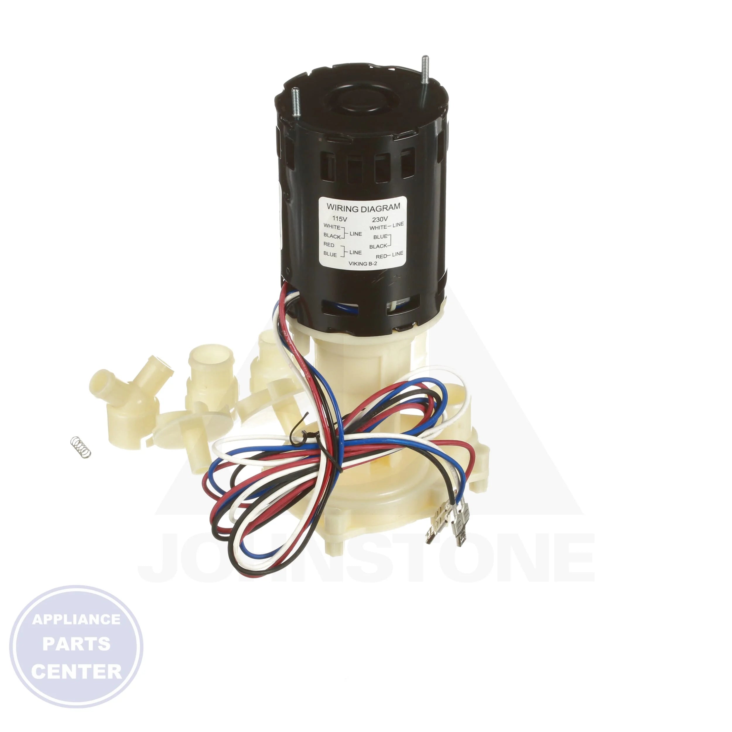 Ice Machine Pump 545600 - Side view with 1/25 HP motor specs
