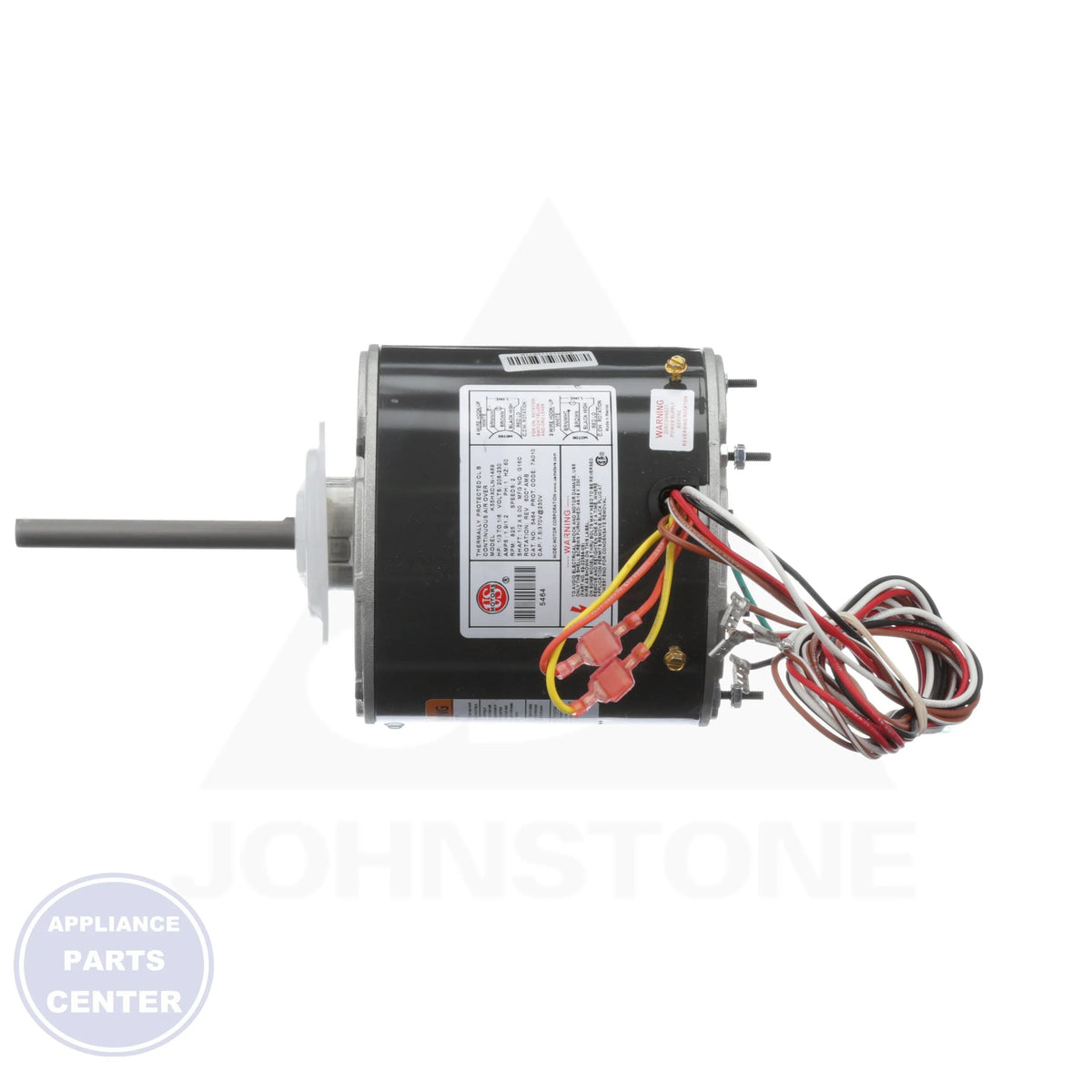 RESCUE® Condenser Fan Motor 5464 - Detailed view of 208-230 Volts and 825 RPM