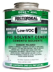Gene™ 404 PVC Low VOC Solvent Cement 55904 - Main view showing clear finish for G31-253 models
