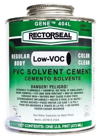 Gene™ 404 PVC Low VOC Solvent Cement 55904 - Main view showing clear finish for G31-253 models