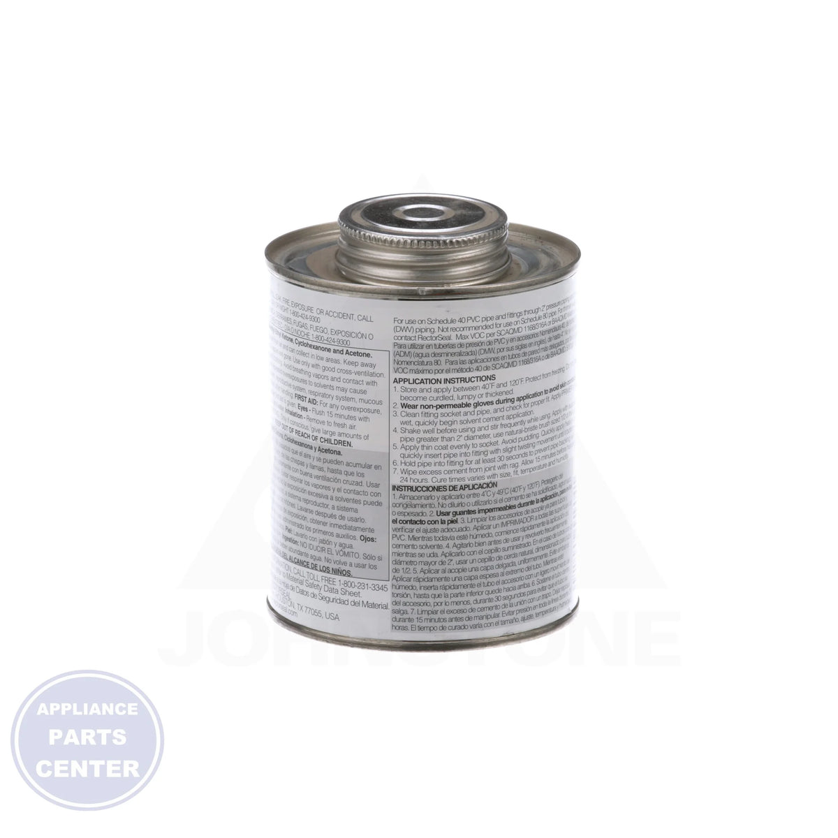 Gene™ 404 PVC Low VOC Solvent Cement 55904 - Side view with pint size measurements