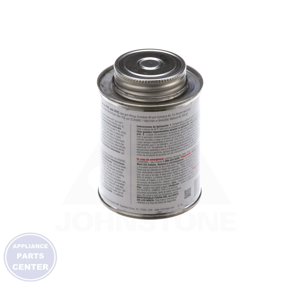 Jim™ PVC Low VOC Primer 55912 - Side view with 1/2 Pint size